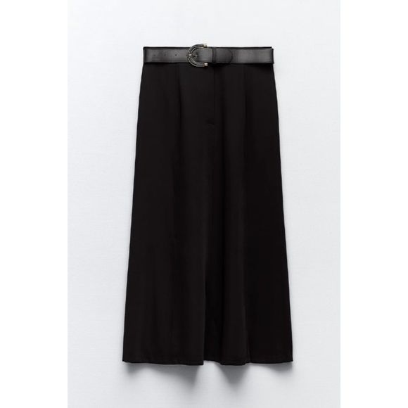 NWT Zara belted cape skirt black - Picture 6 of 7